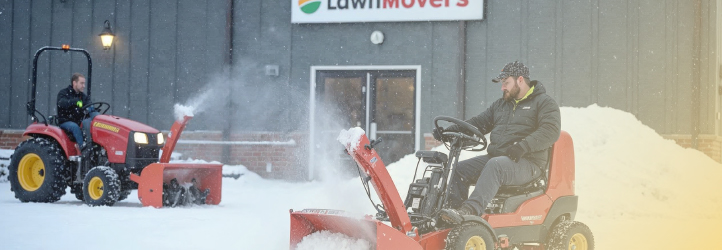 winter dealership mowing